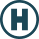A graphic of a capital letter H in a circle